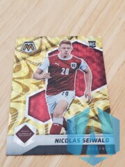 2021-22 Panini Mosaic World Cup Qatar Reactive Gold Prizm Nicholas Seiwald #80