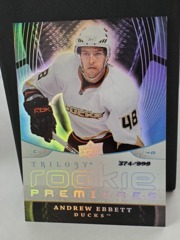 2008-09 Upper Deck Trilogy Rookie Premieres 374/999 Andrew Ebbett #160