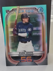 2021 Bowman Chrome Scouts Top 100 Aqua 109/125 Evan White #BTP-56 Rookie