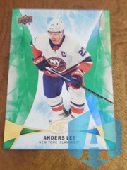 2020-21 UD Ice Anders Lee #28 Gold Script Rainbow Parallel New York Islanders