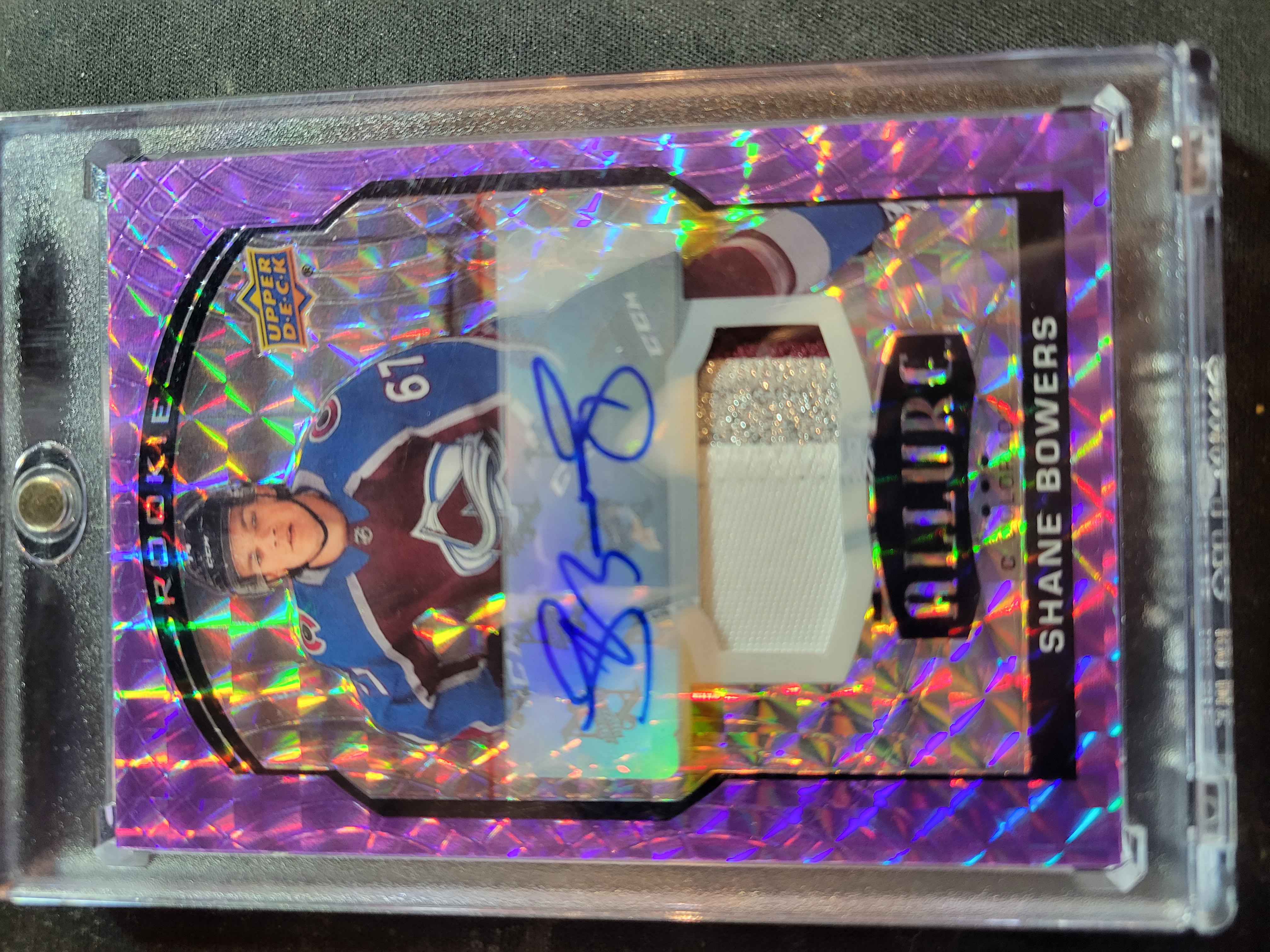 2020-21 UD Allure Purple Diamond /10 SHANE BOWERS Patch Auto