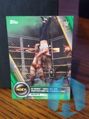 2020 Topps WWE Women's Division #41 Io Shirai Takes Out Candice LeRae Green 17/75