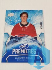 2020-21 UD Ice Premieres 415/999 Cameron Hillis #131 Montreal Canadiens RC Acetate
