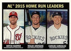 2016 Topps Heritage NL 2015 Home Run Leaders Harper, Arenado, Gonzalez #244