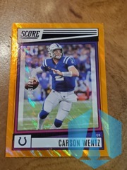 2022 Score Carson Wentz #11 Orange Lava Parallel 373/599