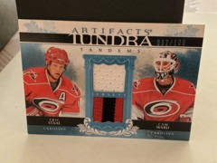 2009-10 Upper Deck Artifacts Tundra Tandems Eric Staal/Cam Ward 082/100 #TT-SW