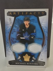 2023-24 UD Artifacts Dual Jerseys Gold Foil #41 Michael Bunting 114/249 Maple Leafs