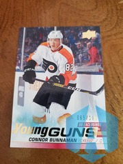 2019-20  CONNOR BUNNAMAN #208 Young Guns UD Exclusives 065/100 RC Flyer