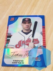 2005 Bowman Chrome Blue Refractor #99 Travis Hafner Indians