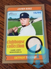 2023 Topps Heritage Javier Baez #CCR-JB Clubhouse Collection Relic Game Used 15/99