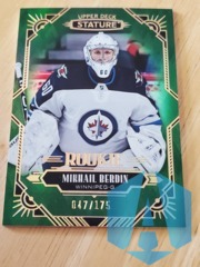 2020-21 UD Stature Mikhail Berdin #149 Rookie RC Green Parallel 047/175 Winnipeg Jets