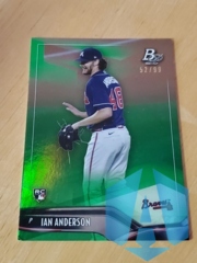 2021 Bowman Platinum Green #3 Ian Anderson 52/99 Rookie RC Braves