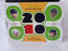 2010-11 O-Pee-Chee Souvenirs Quadruple Game Used Jerseys Rick Nash Steve Mason #SV-CBJ