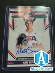 2022 Panini Stars & Stripes - Nate Savino Team USA Collegiate Auto #d /399