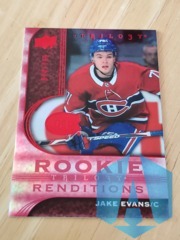 2020-21 UD Trilogy Jake Evans RR-15 Rookie Renditions Red Foil 044/799 RC