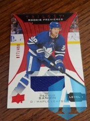 2019-20 Upper Deck Trilogy Premieres Level 1 Red Foil 077/499 Rasmus Sandin #64 Rookie RC