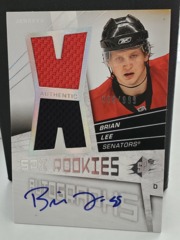 2008-09 SPx Rookies Autograph Authentic Jerseys #176 Brian Lee 356/999 Senators