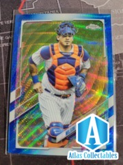 2021 Topps Chrome BLUE Refractor #197 Wilson Ramos New York Mets /75