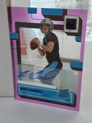 2022 Clearly Donruss Rated Rookie Auto Purple #54 Matt Corral 132/175 Acetate Panthers