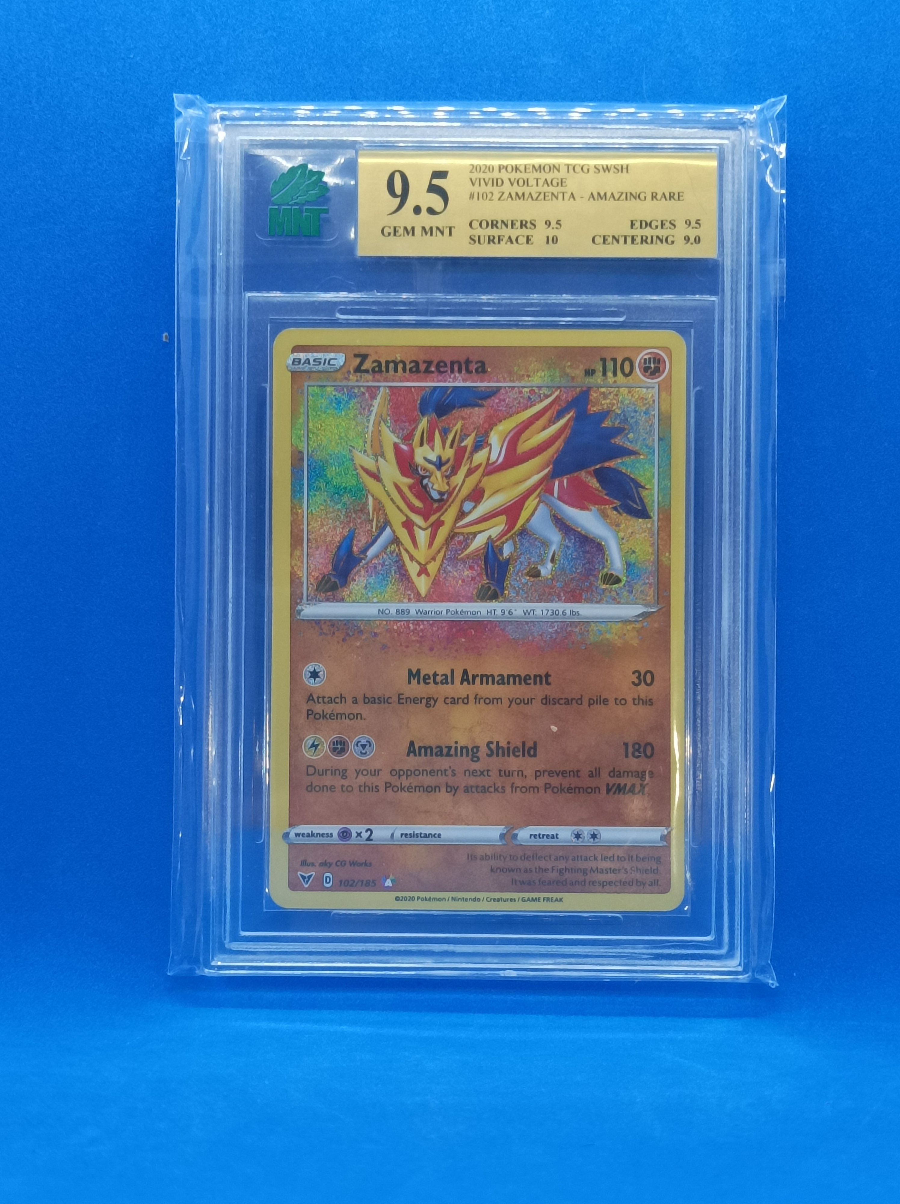 Zamazenta - 102/185 - Amazing Rare - Gem MNT 9.5 GRADED (like PSA)