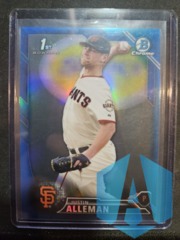 2016 Bowman Chrome Draft Blue Refractors #BDC71 Justin Alleman /150