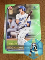2022 1st Bowman University #BP-136 Luca Tresh Neon Green 366/399 Royals
