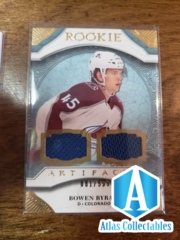 2020-21 UD ARTIFACTS Bowan Byram ROOKIE RC Dual Jersey Patch /599