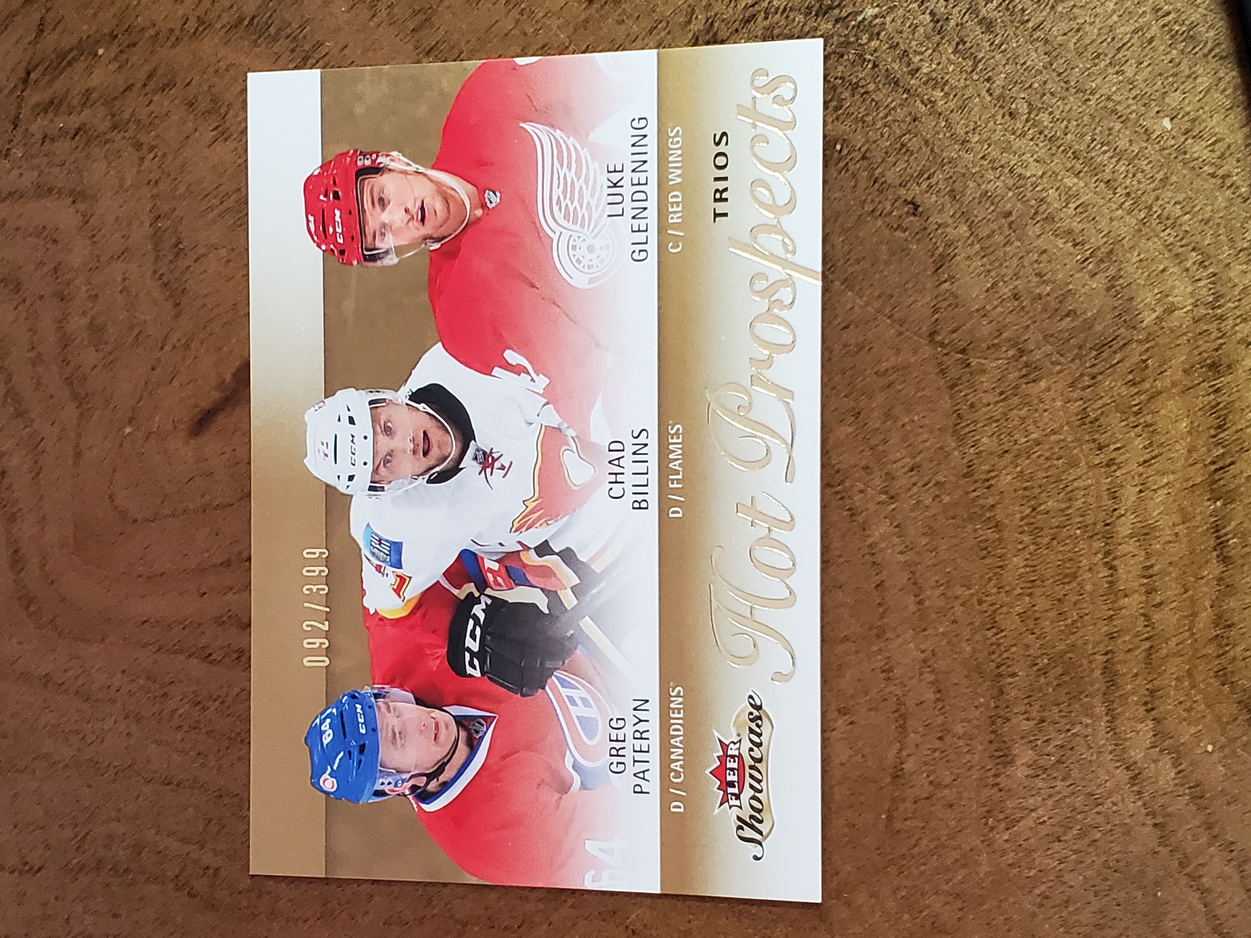 2013-14 Fleer Showcase #113 Greg Pateryn/Luke Glendening/Chad Billins RC 092/399