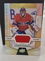 2016-17 Trilogy Charlie Lindgren #75 Rookie Premieres Level 1 Jersey 207/399