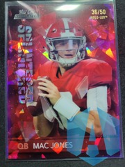 2021 Wild Card Alumination Mac Jones Holo Lux Splintered Red /50 Patriots