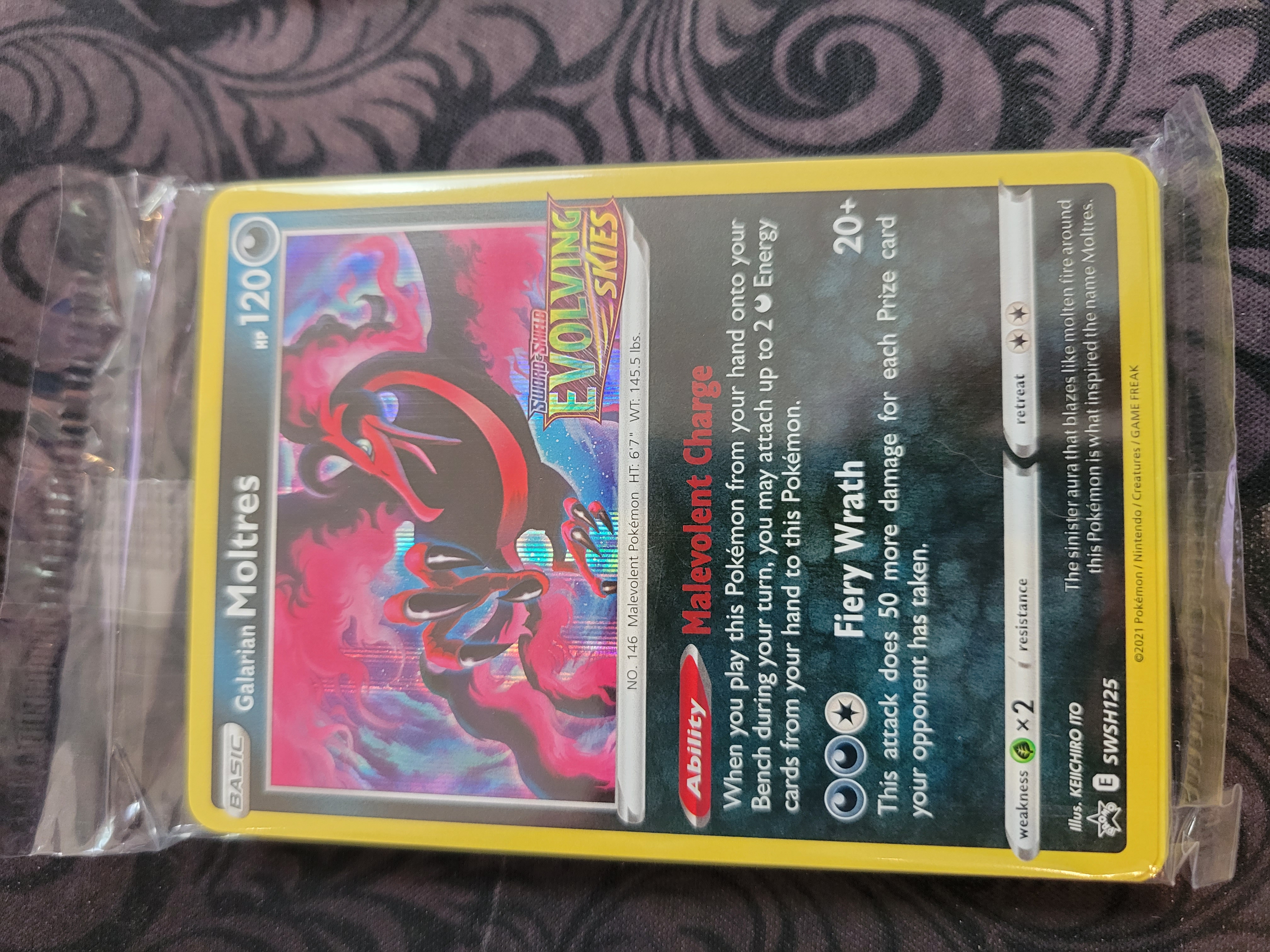 Prerelease Galarian Moltres SWSH125 SEALED