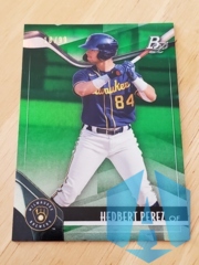 2021 Bowman Platinum Top Prospects Green 18/99 Hedbert Perez #TOP-33