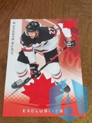 2021 Upper Deck Team Canada Juniors Exclusives JUSTIN BARRON #91 235/250