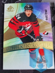 2020 SP Game Used Authentic Rookies Team Canada Golden Burst Ty Smith Rookie RC