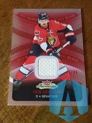 2015-16 Upper Deck Fleer Showcase Materials Red Glow 75/99 Erik Karlsson #78