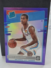 2020-21 Panini Donruss Optic Prizm Purple Theo Maledon #184 Rated Rookie