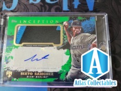 2021 Topps Inception Sixto Sanchez Green Rookie Patch Auto /99 Miami Marlins