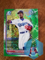 2022 Bowman Chrome Eddys Leonard 1st Bowman Green Speckle 14/99 BCP-57