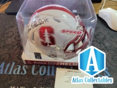 JIM PLUNKETT Signed AUTO Heisman Cardinals Mini Helmet Schutt Stanford