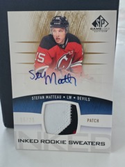 2013-14 SP Game Used Inked Rookie Sweaters Patch #IRS-SM Stefan Matteau 15/25 Auto