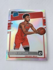 2020-21 Panini Donruss Optic Silver Prizm Holo Rated Rookie RC #173 Devon Dotson Bulls