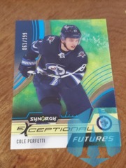2021-22 UD Synergy Exceptional Futures Cole Perfetti #EF-CP RC Blue 061/299