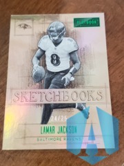 2022 Panini Playbook Lamar Jackson #8 Sketchbooks Baltimore Ravens 24/25