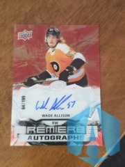 2021-22 UD Ice Wade Allison #IPA-WA Premieres Auto Autograph Rookies SP 84/199 Acetate