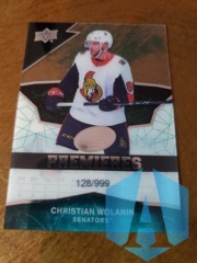 2018-19 Ice Premieres Rookie #93 Christian Wolanin 128/999 Senators Acetate