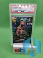 Conor McGregor 2023 Panini Prizm UFC Green Pulsar Prizm Fearless Card /25 PSA 9