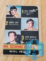 1971-72 O-Pee-Chee NHL Scoring Leaders #280 Esposito Orr Ratelle *see pic