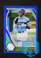 2021 Prizm Draft Picks Base Auto Blue #PDP143 T.J. White 69/99