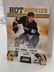 2010-11 Panini Score Hot Rookies Auto Nick Bonino #523 Ducks