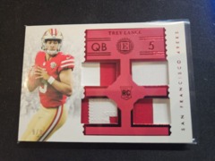 2021 Panini Encased Trey Lance Quad Patch RC RUBY /9 AMAZING PATCH